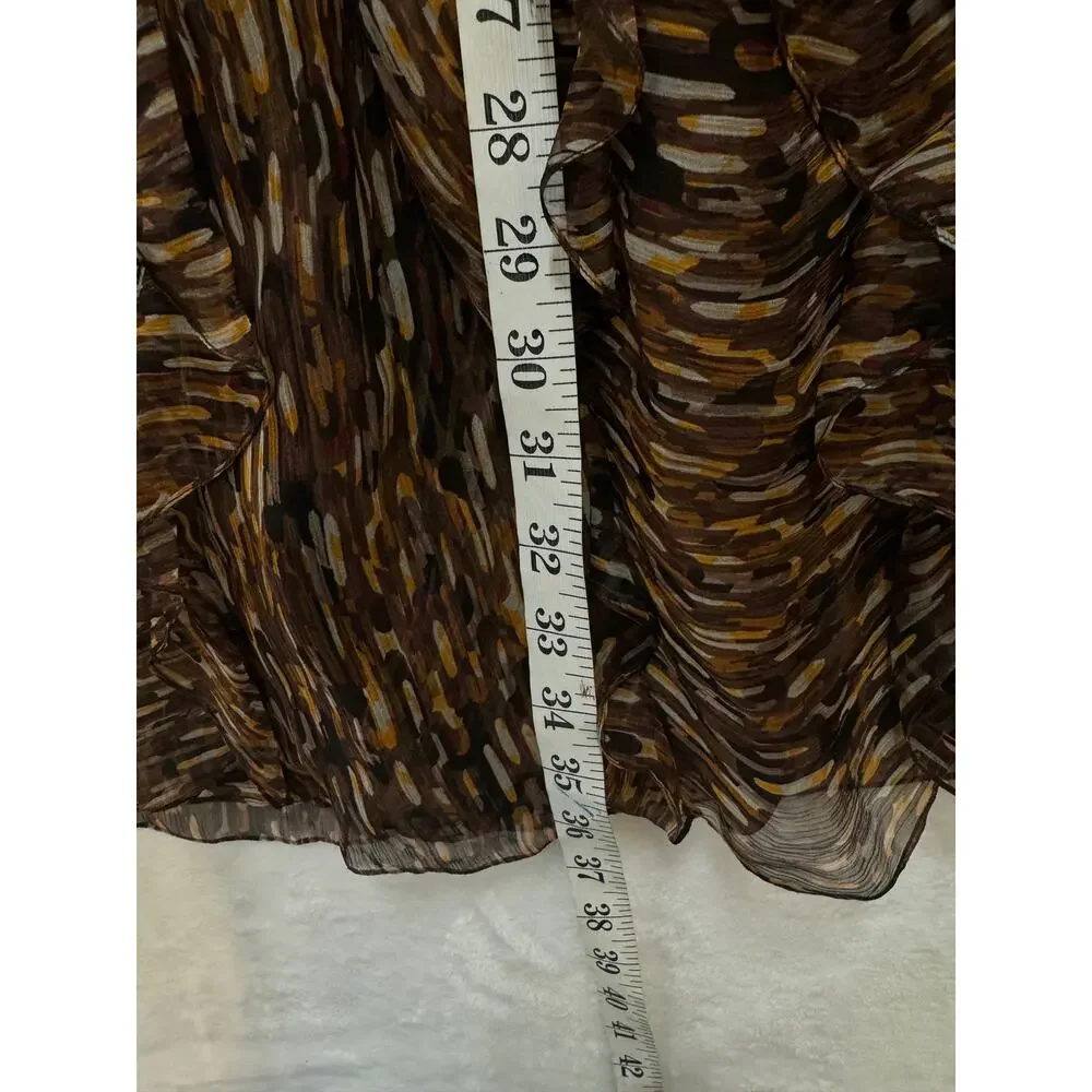 Carolina Herrera Dress Womens 6 Silk Animal Print Ruffle Tie Waist Knee Length - Picture 10 of 15